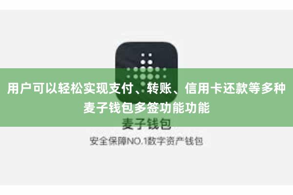 用户可以轻松实现支付、转账、信用卡还款等多种麦子钱包多签功能功能
