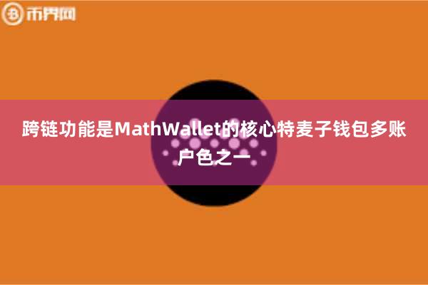 跨链功能是MathWallet的核心特麦子钱包多账户色之一